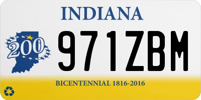 IN license plate 971ZBM