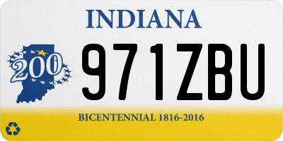 IN license plate 971ZBU