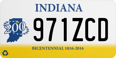 IN license plate 971ZCD