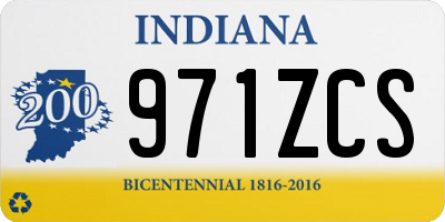IN license plate 971ZCS