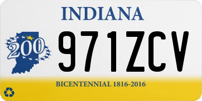 IN license plate 971ZCV