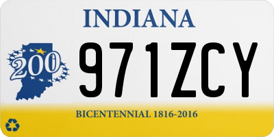 IN license plate 971ZCY