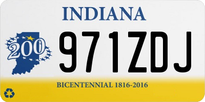 IN license plate 971ZDJ