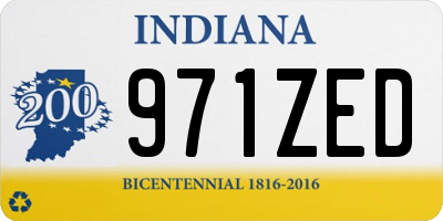 IN license plate 971ZED