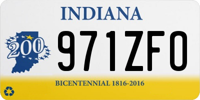 IN license plate 971ZFO
