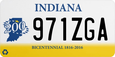IN license plate 971ZGA