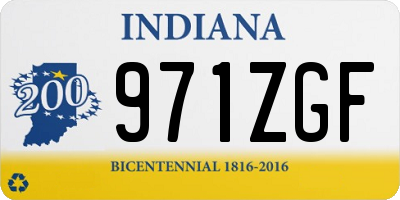 IN license plate 971ZGF