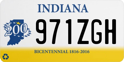 IN license plate 971ZGH