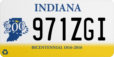 IN license plate 971ZGI