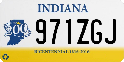 IN license plate 971ZGJ