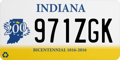 IN license plate 971ZGK