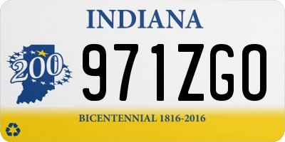 IN license plate 971ZGO
