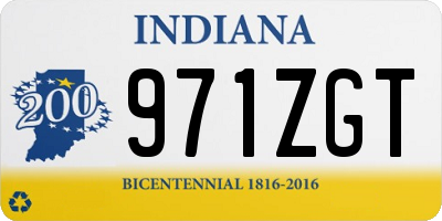 IN license plate 971ZGT