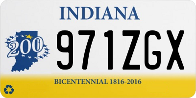 IN license plate 971ZGX