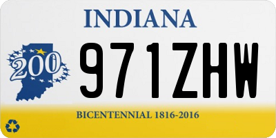 IN license plate 971ZHW