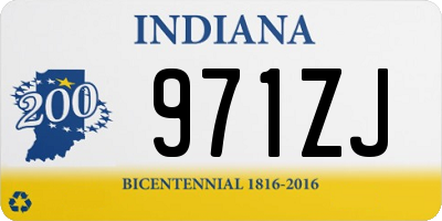 IN license plate 971ZJ
