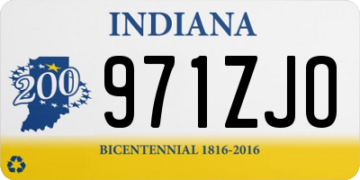 IN license plate 971ZJO
