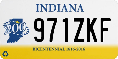 IN license plate 971ZKF