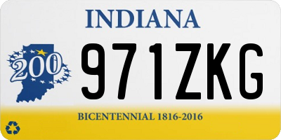 IN license plate 971ZKG