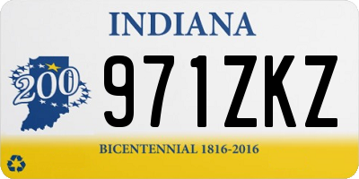IN license plate 971ZKZ