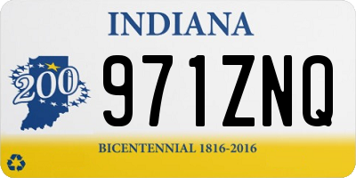 IN license plate 971ZNQ