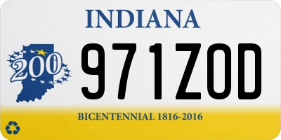 IN license plate 971ZOD