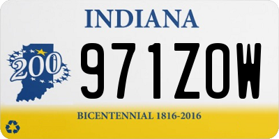 IN license plate 971ZOW