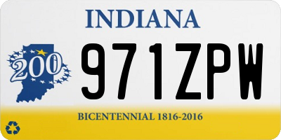 IN license plate 971ZPW
