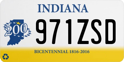 IN license plate 971ZSD