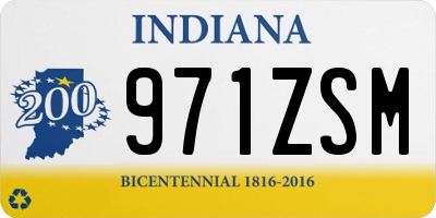 IN license plate 971ZSM
