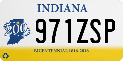 IN license plate 971ZSP