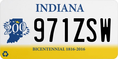 IN license plate 971ZSW