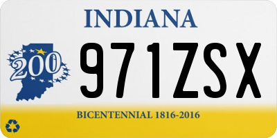IN license plate 971ZSX