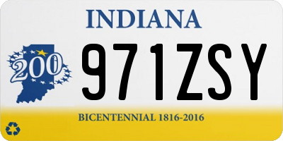 IN license plate 971ZSY