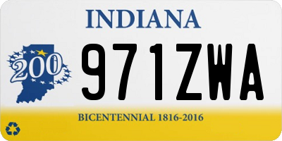 IN license plate 971ZWA