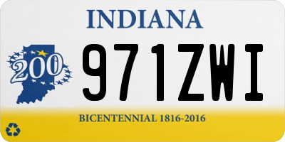 IN license plate 971ZWI
