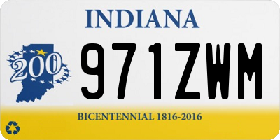 IN license plate 971ZWM