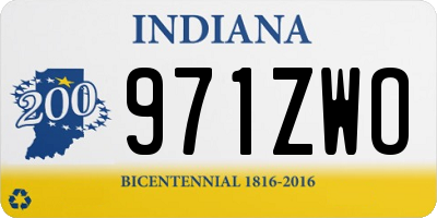IN license plate 971ZWO