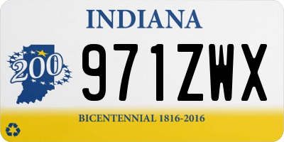 IN license plate 971ZWX