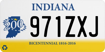 IN license plate 971ZXJ