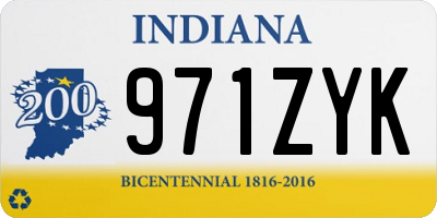IN license plate 971ZYK