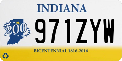 IN license plate 971ZYW
