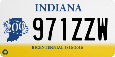 IN license plate 971ZZW
