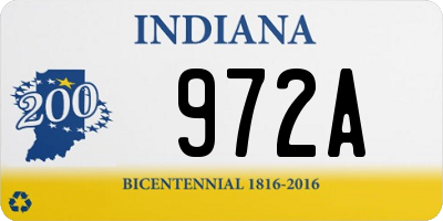 IN license plate 972A