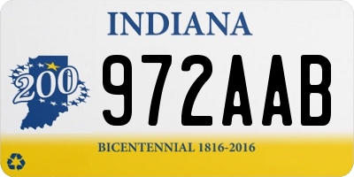 IN license plate 972AAB