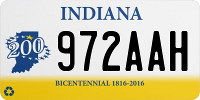 IN license plate 972AAH