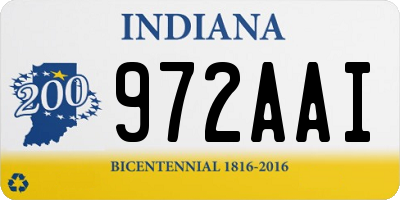 IN license plate 972AAI