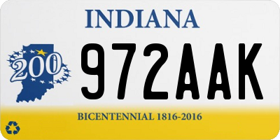 IN license plate 972AAK