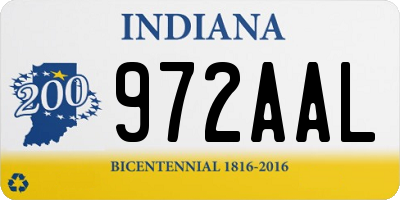 IN license plate 972AAL