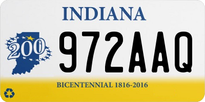IN license plate 972AAQ